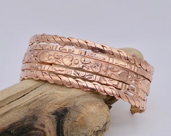 Copper Cuff Bracelet, Intricate Copper Bracelet, Unique Copper Cuff, Pure Copper Jewelry