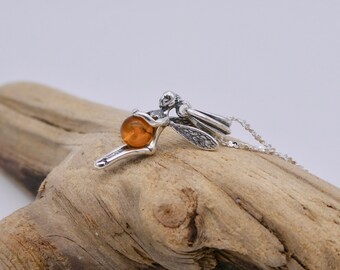 Pendentif Fée Élément Feu En Argent Sterling 925 - Bijou Mystique & Fin - Beach Life Treasures
