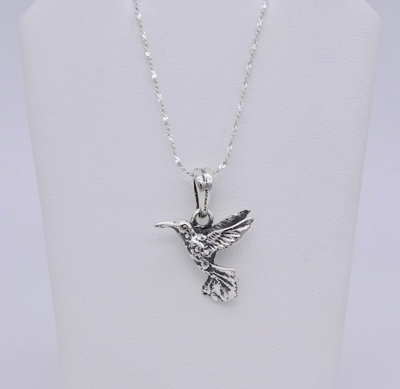 ネックレス・チョーカー BLENDOFF Hummingbird Necklace Silver 925 Aututer Sterling Silver Flower Bird Necklace - Animal