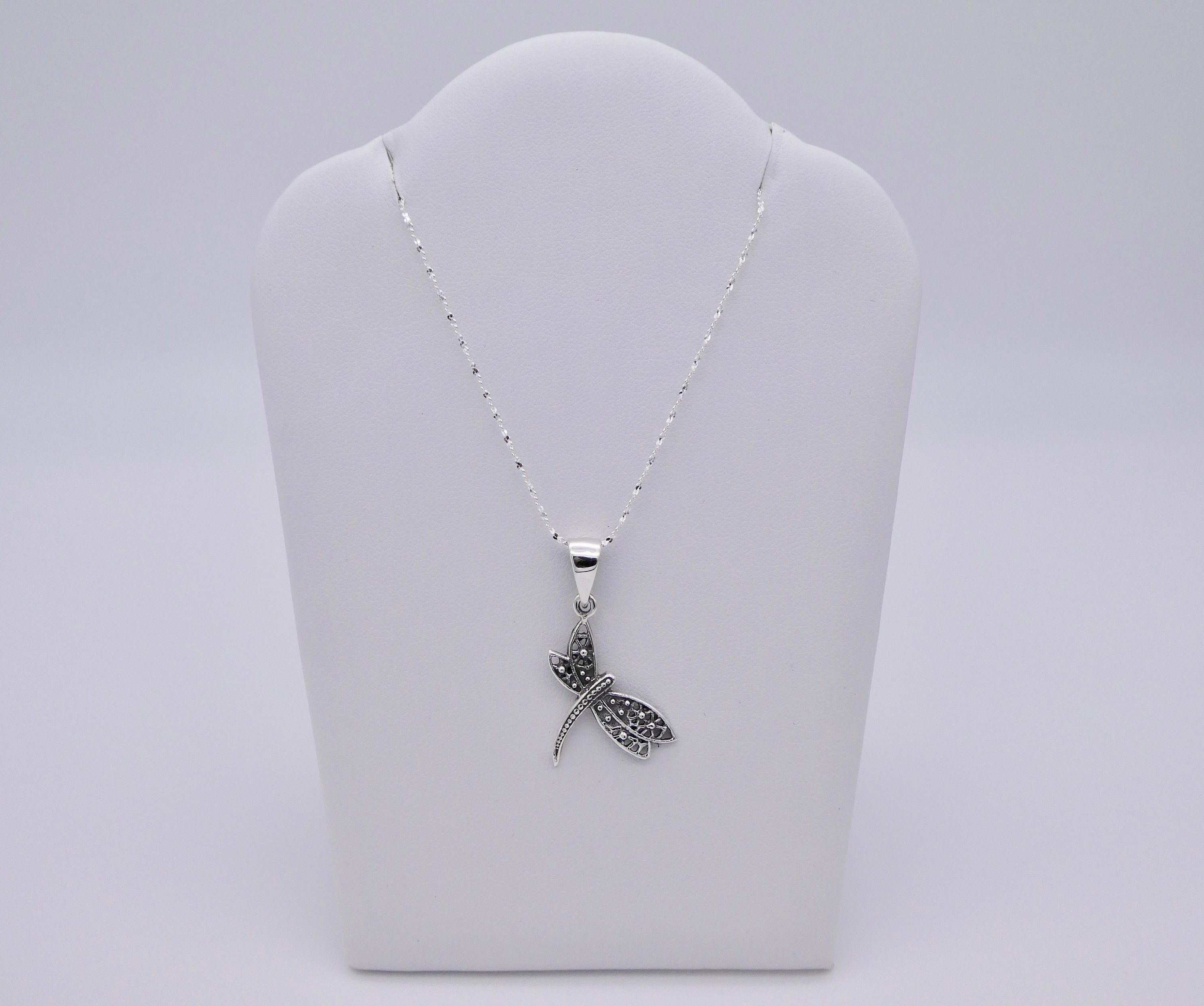 【King Ice】☆日本未入荷☆DRAGONFLY NECKLACE Dragonfly Pendant Necklace - 925 Sterling Silver - Flying