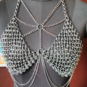 Stainless steel Butted Punk Chainmail Top – rust free Cosplay & LARP Armor | Fantasy Festival Costume | Handmade Metalwear for Her