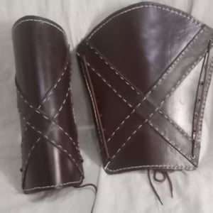 Padded Leather Greaves with Cross Banding,viking leg guard, Viking graves,Leather leg guard, cosplay leg guard, light weight leg guard, LARP