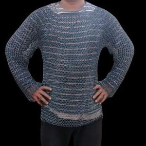 Warrior Chainmail shirt,metalic Grey Chainmail shirt,Medium size Chainmail shirt,Aluminium butted Chainmail shirt,Light weight Chainmail shi