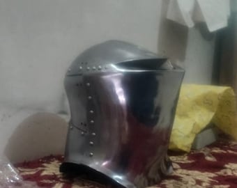 15th Century Frog Helmet, Battle Ready Mild Steel, Adult Size