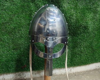 Viking Combat Helmet – 2mm Battle Ready Steel Helmet for SCA, LARP, Cosplay & Reenactment