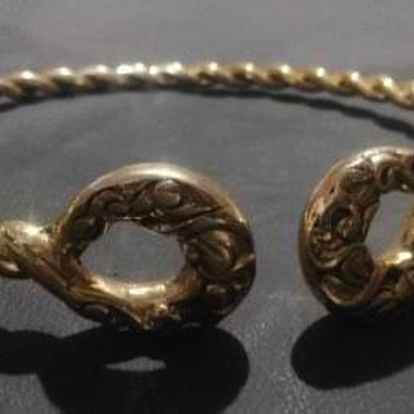 Roman Celtic torc brass,Neck Brass Torc,Roman Celtic torc