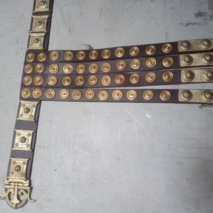 Roman Cingulum Belt – Handmade Leather Legionary Belt with Brass Studs & Plates for Reenactment, Cosplay  LARP
