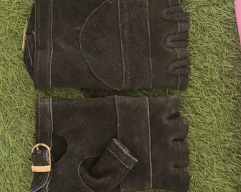 Leather Larp Gloves, Medieval Reenactment Gauntlets, Cosplay Gloves