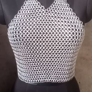 Aluminum Top for beautiful  lady,christmas gift for wife/girlfriend,New year gifts,Aluminium chainmail,girl top,ladies top,Larp chainmail