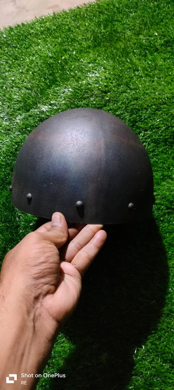 Steel Skull cap black ,aka Cervelliere,Medieval helmet,battle ready helmet,Mild steel 2mm helmet