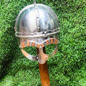 Viking Tjele Helmet – 2mm Mild Steel Norse Helmet for Reenactment, LARP & Cosplay | Handmade Medieval Armor