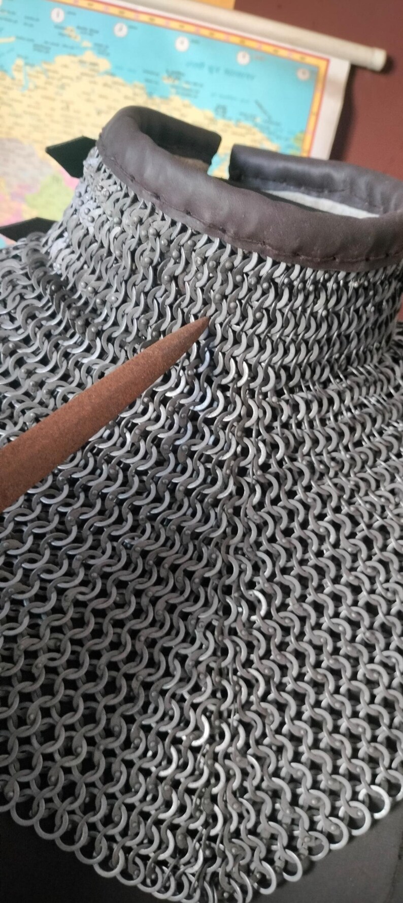 Viking Chainmail Aventail Collar 6 in 1 Maille Neck Guard Medieval ...