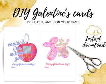 Printable Galentine’s day card, tag, valentine for best friend, 90s baby