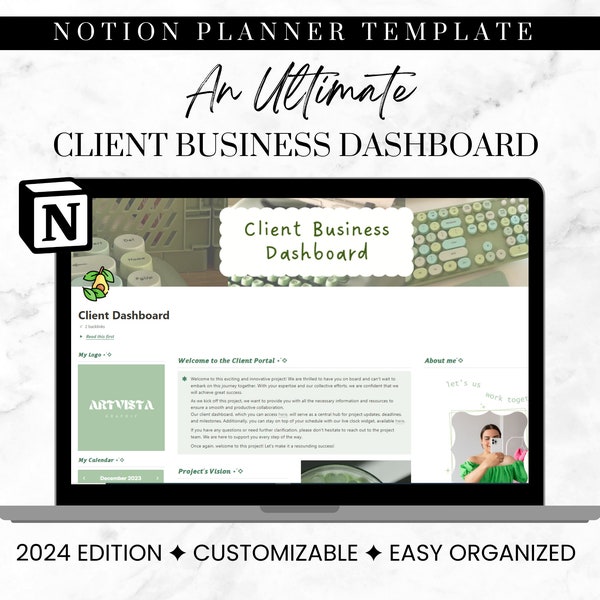 Client Dashboard Notion Template Client Portal Notion Template Digital Business Template for Freelancer Coach Designer Project Management