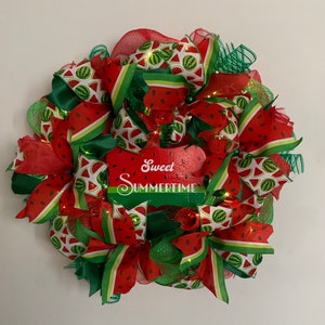 Pre-lit Watermelon summer wreath