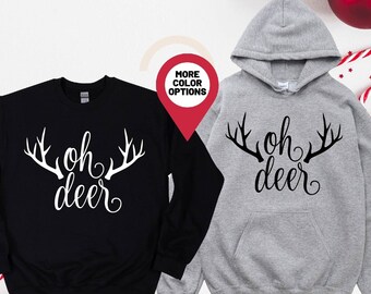 Christmas Sweatshirt Ladies Oh Deer Xmas Seasonal Sweatshirt Christmas Sweatshirt Ladies Oh Deer Xmas Seasonal Sweatshirt