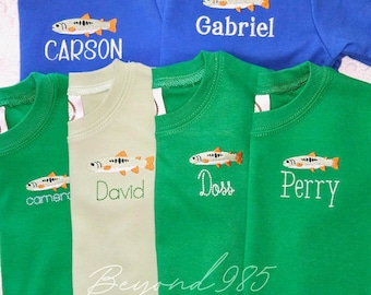 Fishing Personalized Kids Shirt, Custom Name Bass Fishing Tee, Toddler Outdoor Outfit