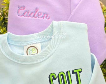 Personalized Kids Sweatshirt, Embroidered Name Sweatshirt, Custom Toddler Name Shirt