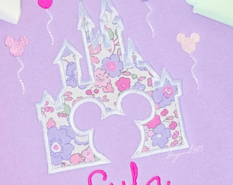 Embroidered Castle Sweatshirt, Personalized Kids Theme Park Vacation Outfit