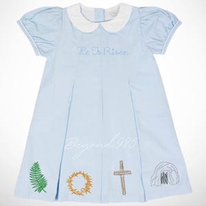 Christian Easter Monogrammed Easter Dress | Easter Pleat Dress | Easter Outfit
