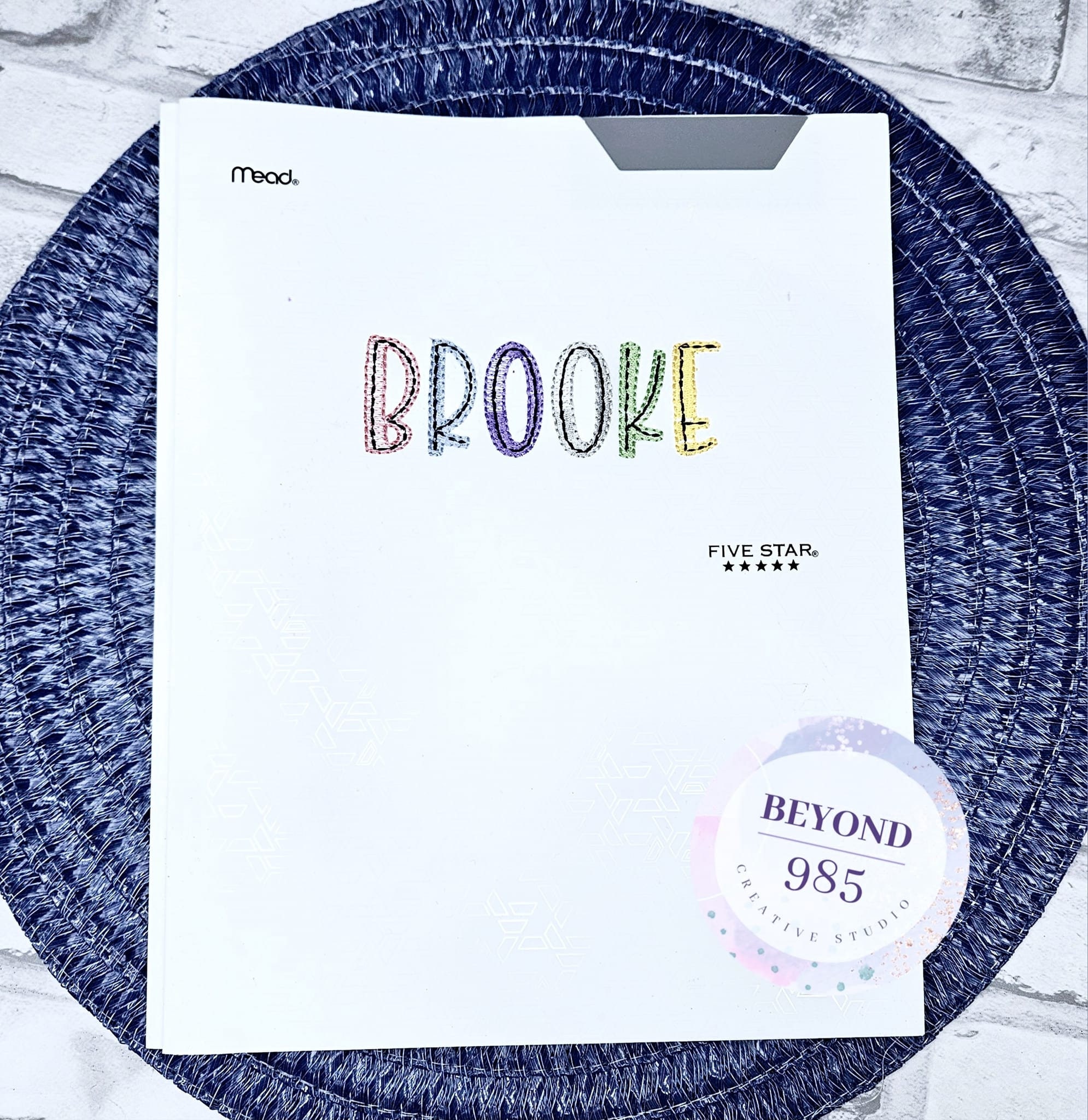 Embroidered Folders, Back To School, B2S, 2 Pocket-3 Prong Folders, Personalized School Supplies