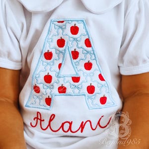 Back to School Dress, Girls Back to School Dress, Monogrammed Back to School Dress, Apple Grand Millennial Back to School