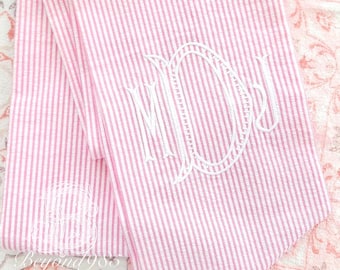 Personalized Seersucker Baby Sash, Monogram Hospital Photo Prop