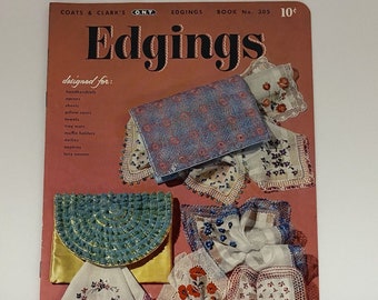 Vintage 1954 Coats and Clark Edgings Crochet Pattern Book no. 305 First Edition