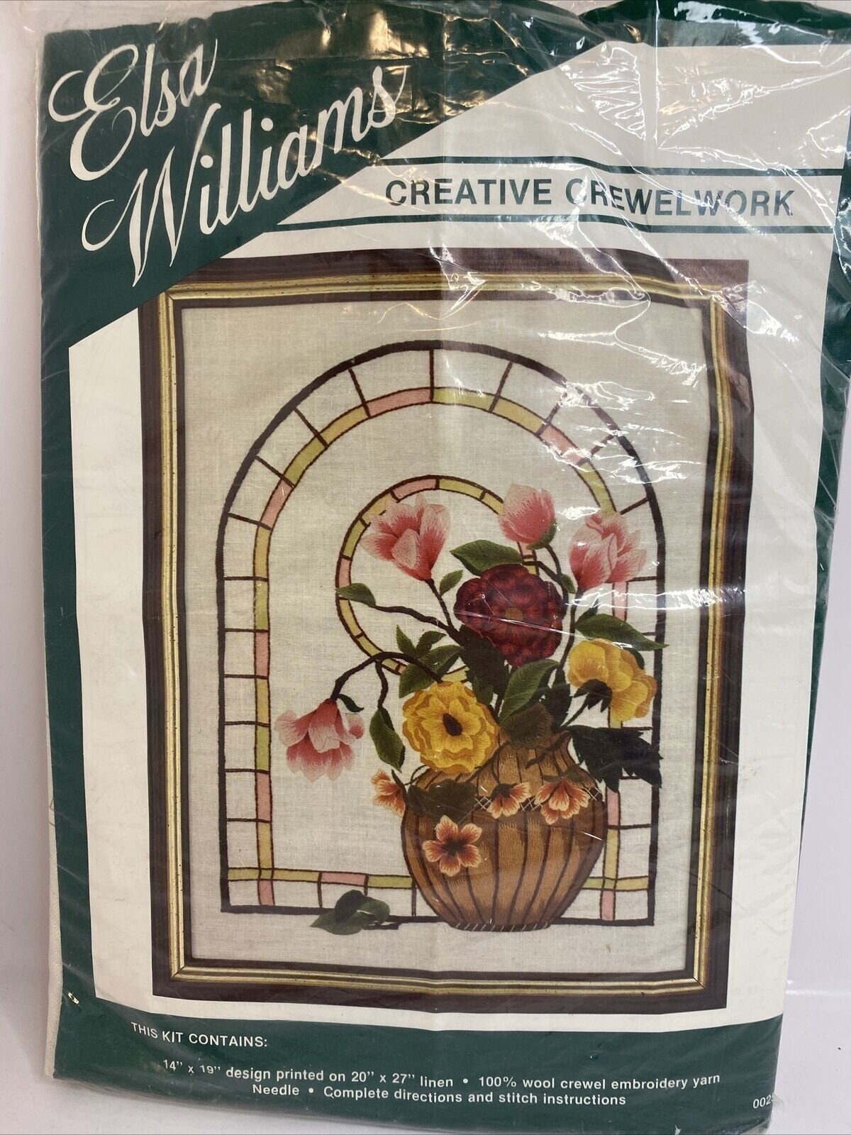 Elsa Williams Crewel Embroidery Kit THE LOWELL SAMPLER Flowers 00416 NEW