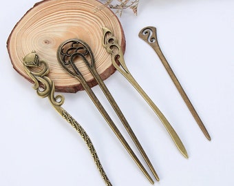 New Bronze Vintage Hair Sticks 17 Styles Headbands For Women Elegance Lady Hairpins Fashion Alloy Hair Clip Hair Accessories Girlfriend Gift