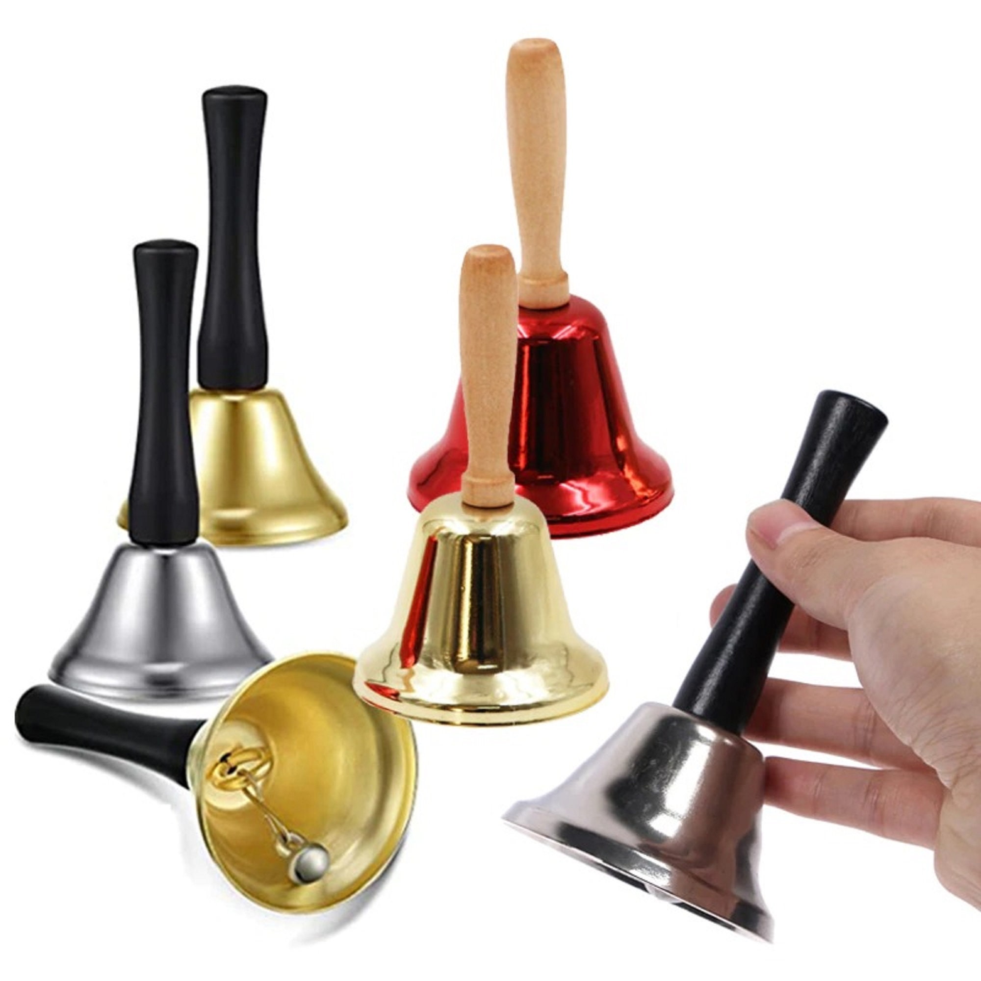 Christmas Hand Bell Santa Claus Jingle Bells Gold Silver Etsy