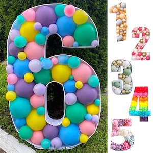 73cm big Number Frame Stand Balloon Filling Box DIY Baby Shower Birthday Letter Alphabet Mosaic Anniversary wedding Decoration