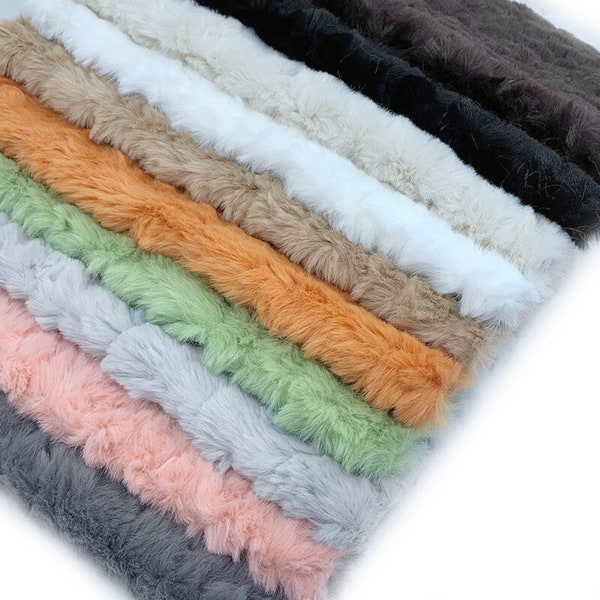 Embossed Microfiber 100% Polyester Fabric Rabbit Faux Fur Fleece Fabric For Cotton Doll Hair Plush Toy 25x45cm Craft Supplies & Tools