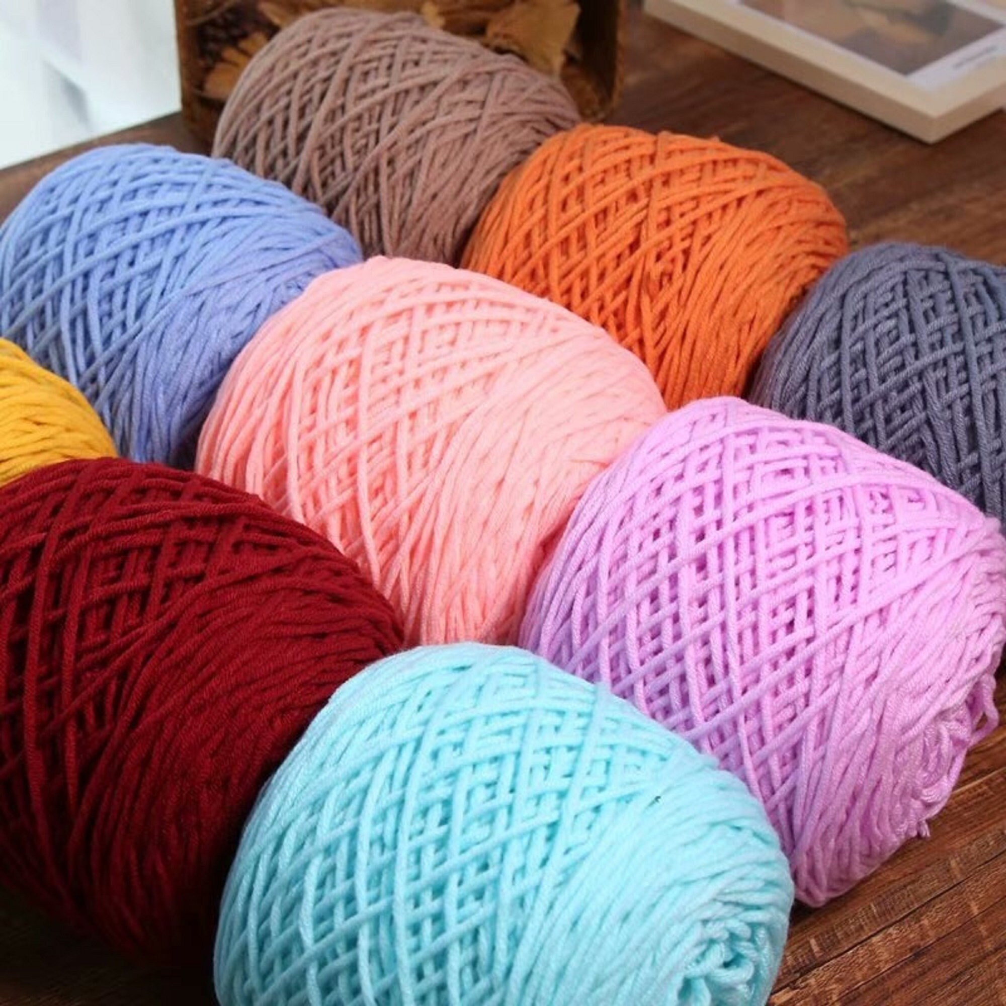 5pcs/Set DIY Milk Cotton Crochet Yarn Multicolors High Quality Soft Hand  Knitting Line For Sweater