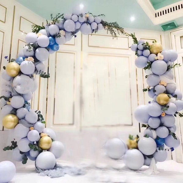 Arco de hierro redondo de Metal soporte de fondo de boda arco de boda decoración de fiesta de cumpleaños globo de flores artificiales soporte estante puerta arco