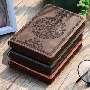 2021 New Portable Vintage Pattern PU Leather Notebook Diary Notepad Stationery Gift Journal Personalized Custom Sketchbook Gifts for Teacher