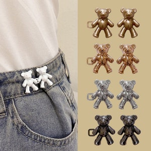 No Sew Waist Buckles With Rivets Set of 4 Nail-free Adjustable Snap Jeans  Button Extender No Sewing Instant Buckle for Jean Pants 27mm, 32mm 