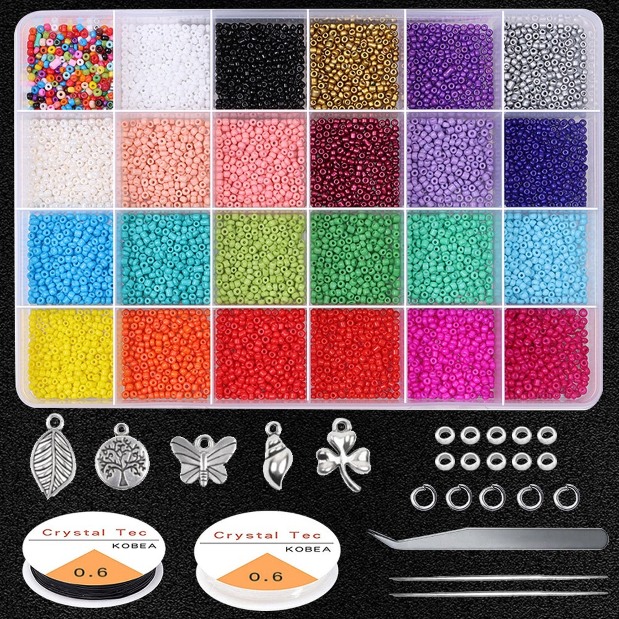 Miyuki Seed Beads Starter Set, 56 Colours 280 Gr 11/0 Round Seed Beads,  Needle, Thread,Container