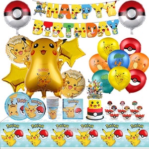 Kit anniversaire Pokemon pour 8 personnes, vaisselle jetable pokemon