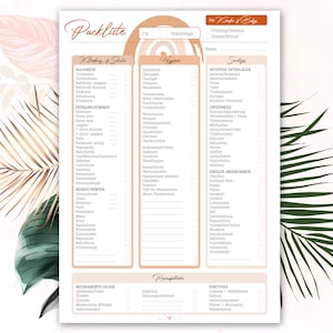 Holiday packing list for children & babies to edit and print: INSTANT DOWNLOAD. Checklist in sand