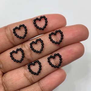 Black Pearl heart charms