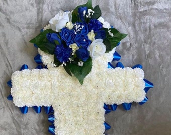 XL BOAT ANCHOR funeral memorial tribute artificial flowers silk flower casket topper