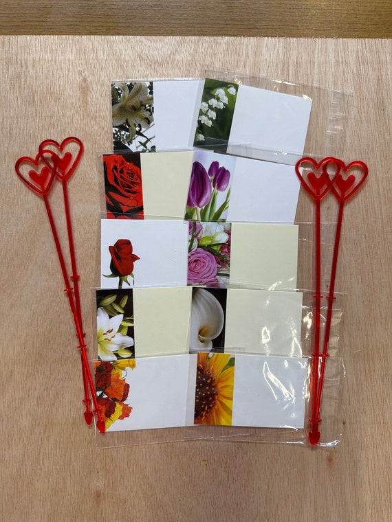 Single Red Rose Funeral Floral Message Cards (Large - View #4