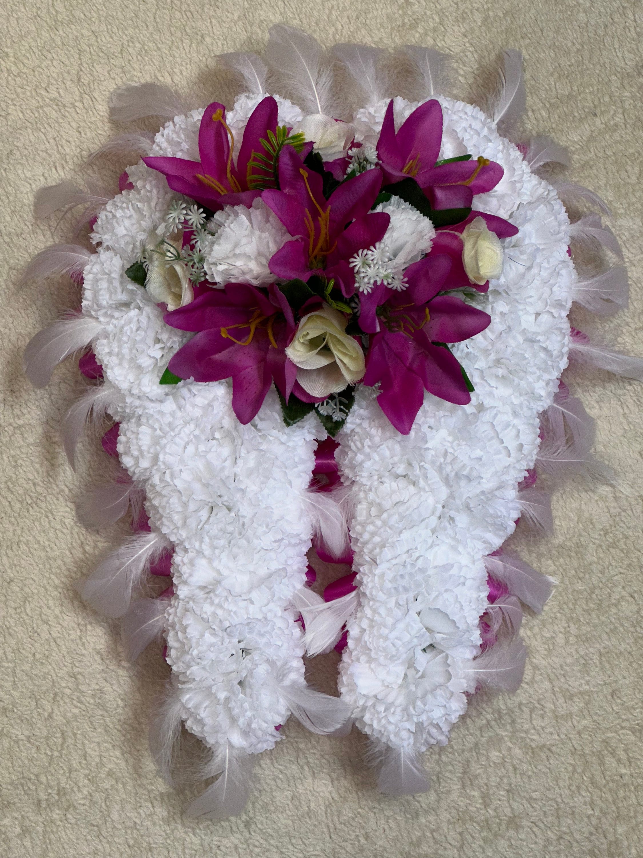 Angel Wings Funeral With Feathers Memorial Tribute Artificial