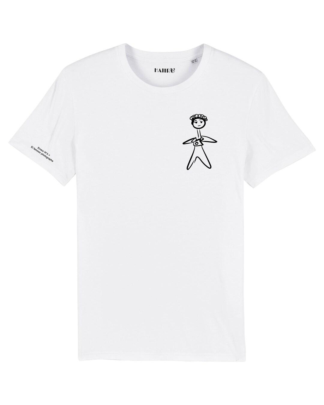 T-shirt Erreur N4 Avec Le Fameux Photographe Stickman – Blanc – Taille M – Coton – Unisexe