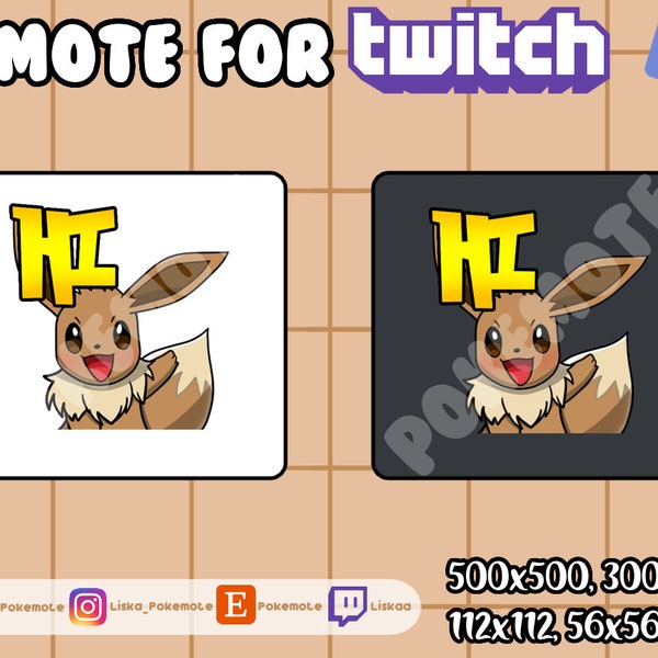 Twitch & Discord Animated Emote | Eevee Hi