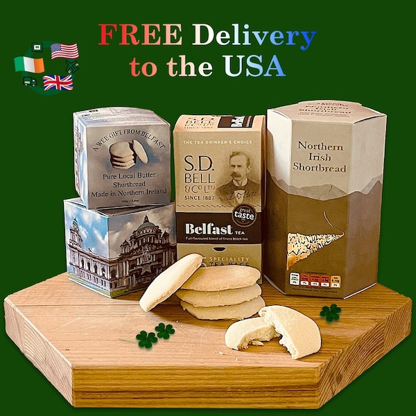 Handmade Irish Shortbread, Made in Northern Ireland Biscuits, Personalised Gift Cookies, Present from Ireland, Pure Butter Shortbread