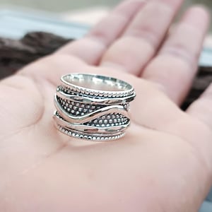 Spinner Ring, Minimalist Spinner Ring, Women Ring, Handmade Ring, Meditation Ring, Worry Ring, Fidget Ring, Silver Spinner Ring,Gift for her