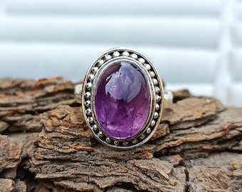Amethyst Ring, Silver Ring, 925 Sterling Silver Ring, Handmade Ring For Women, Gift For Him, Amethyst Jewelry, Promise Ring, Gift For Her,