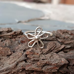 Handcrafted Flower Ring For Women, Statement Ring, Boho Ring, Stacking Flower Ring For Women, Minimalist Ring, 925 Sterling Silver Ring,